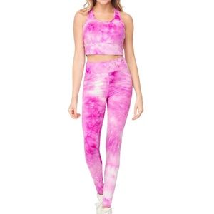 Tye dye work out set - pink and orange